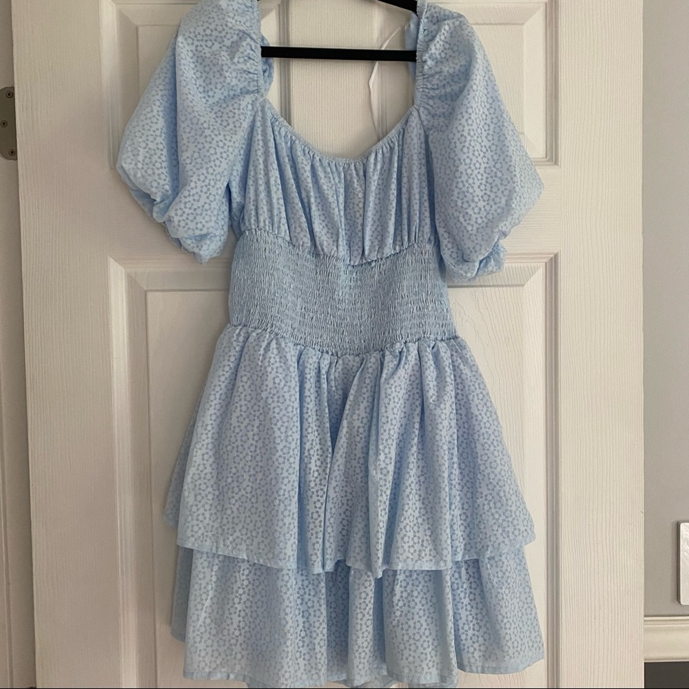 Lulus blue floral dress